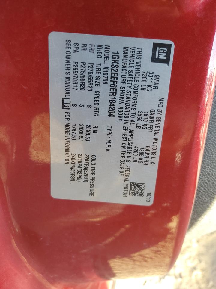 2014 GMC Yukon Denali VIN: 1GKS2EEF6ER184204 Lot: 91477835