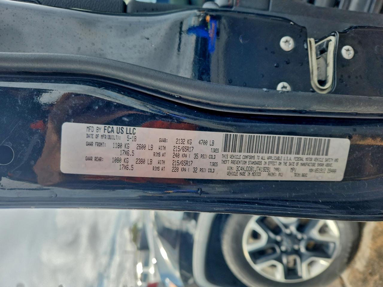 2018 Jeep Compass Trailhawk VIN: 3C4NJDDB1JT419291 Lot: 94073075