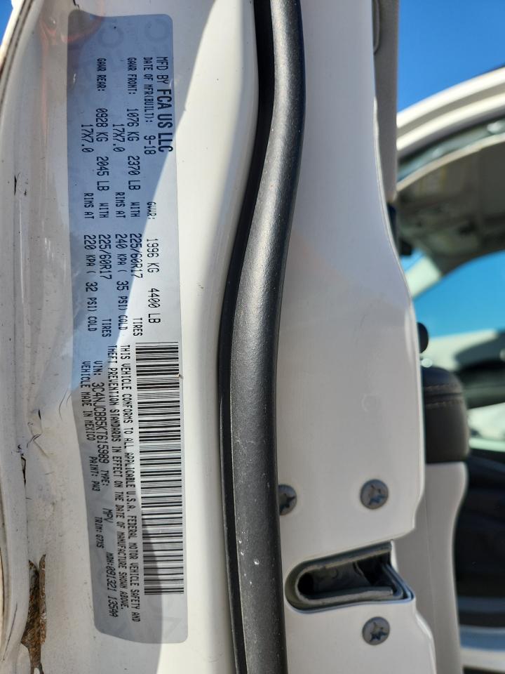 2019 Jeep Compass Latitude VIN: 3C4NJCBB5KT615989 Lot: 92195445