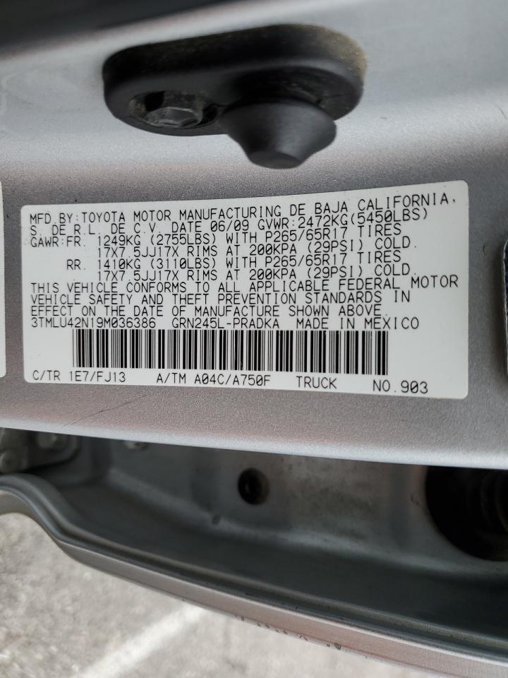 2009 Toyota Tacoma Double Cab VIN: 3TMLU42N19M036386 Lot: 93294975