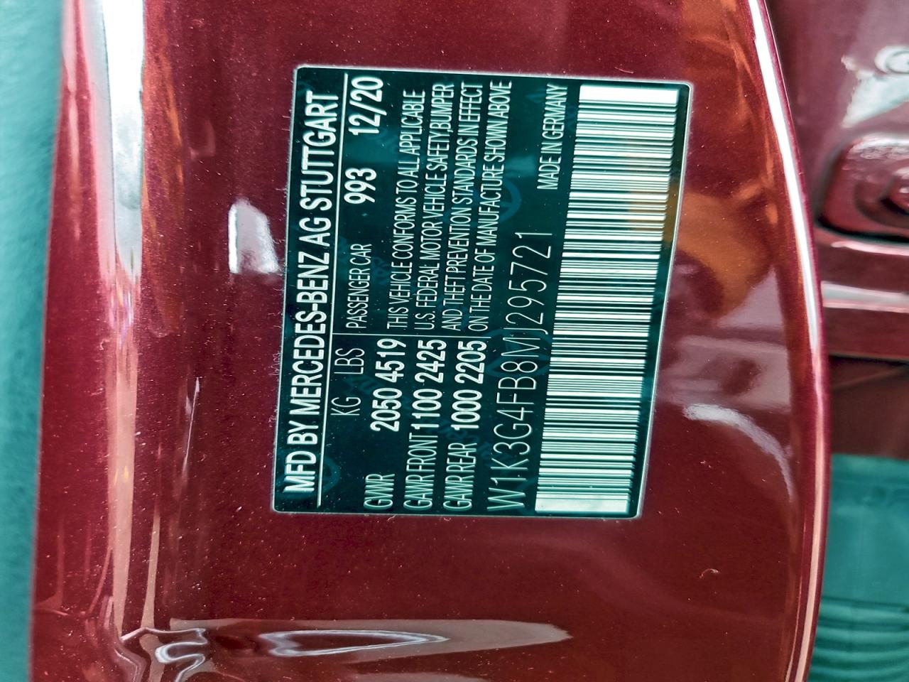 2021 Mercedes-Benz A 220 4Matic VIN: W1K3G4FB8MJ295721 Lot: 93707025