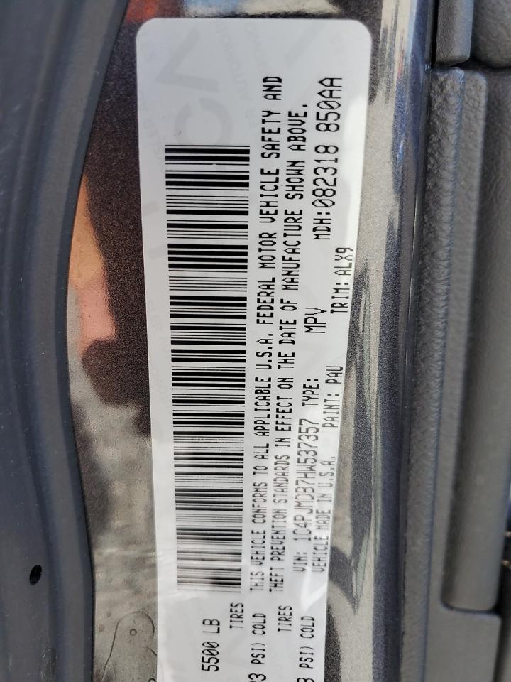 2017 Jeep Cherokee Limited VIN: 1C4PJMDB7HW537357 Lot: 91084155