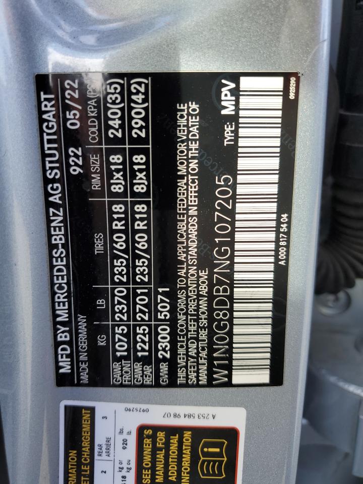 2022 Mercedes-Benz Glc 300 VIN: W1N0G8DB7NG107205 Lot: 92597055