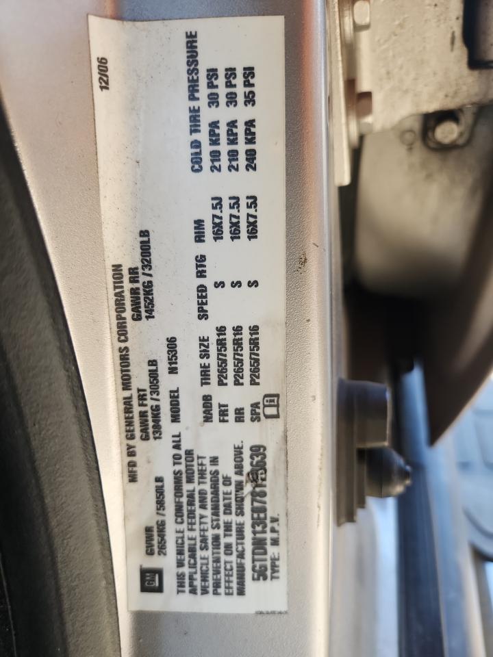 2007 Hummer H3 VIN: 5GTDN13E078178639 Lot: 92010655