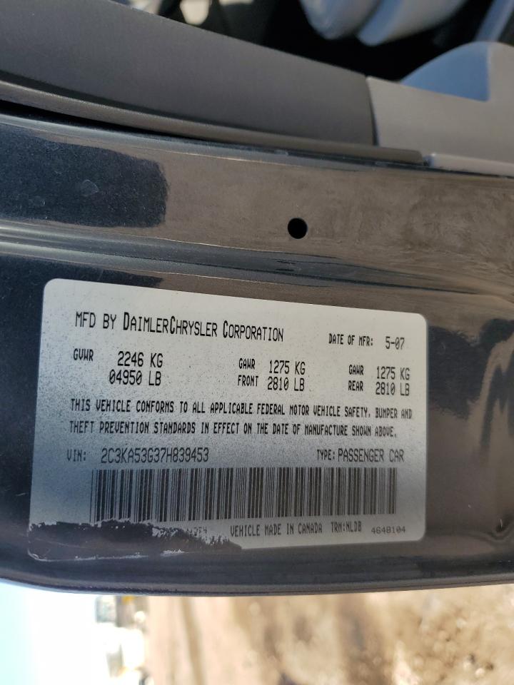 2007 Chrysler 300 Touring VIN: 2C3KA53G37H839453 Lot: 91820935