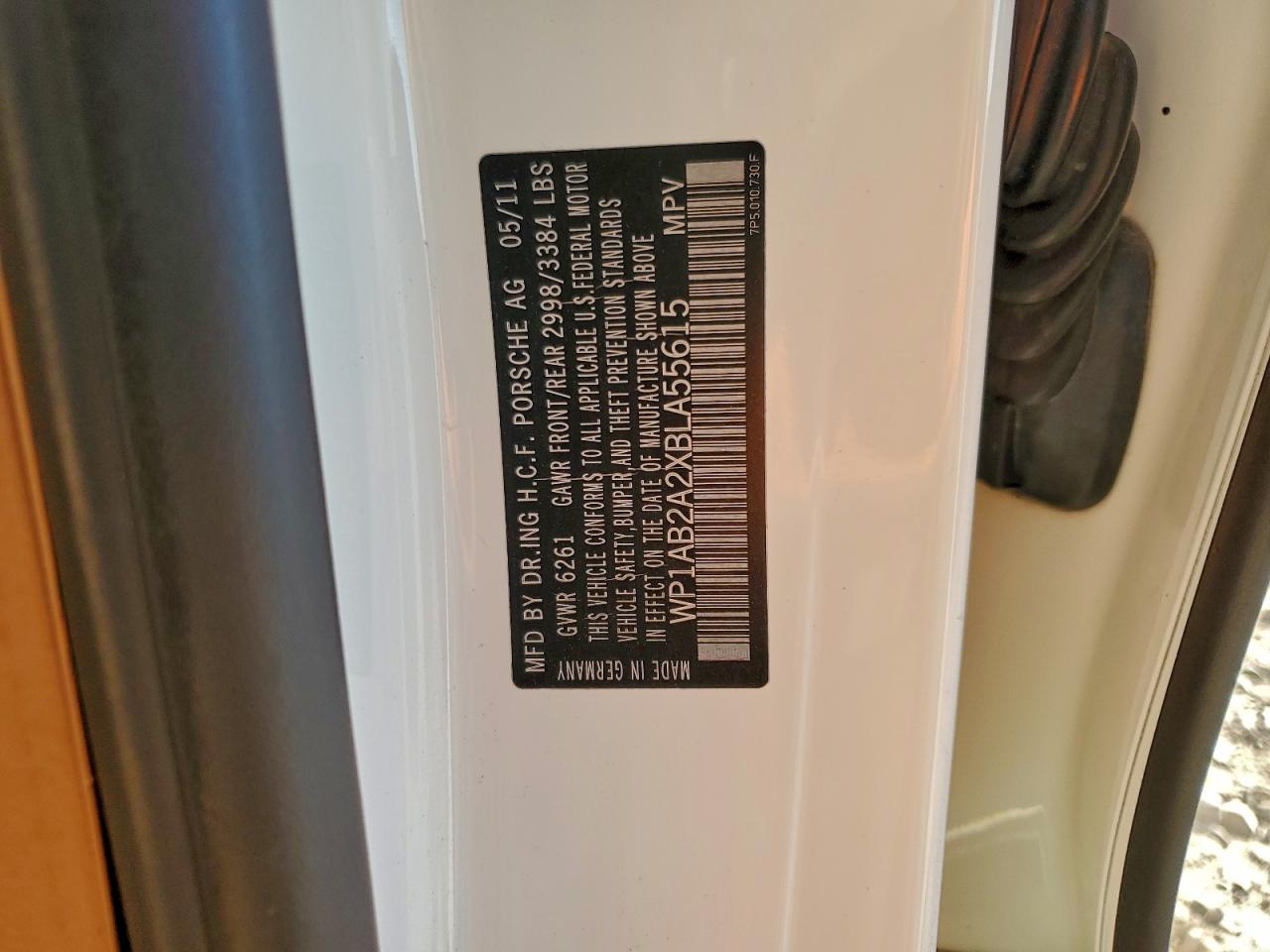 2011 Porsche Cayenne S VIN: WP1AB2A2XBLA55615 Lot: 93609405