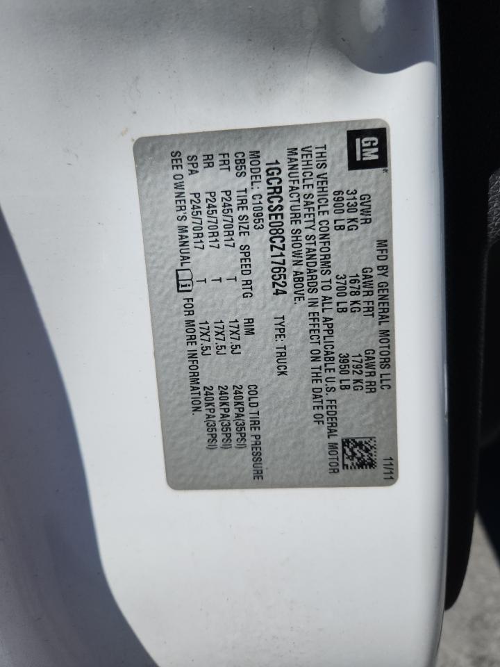 2012 Chevrolet Silverado C1500 Lt VIN: 1GCRCSE08CZ176524 Lot: 91695075