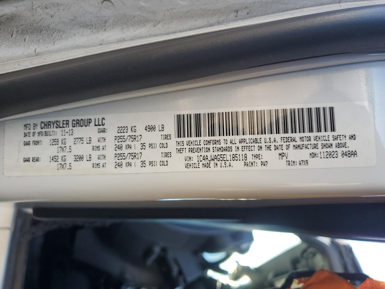 2014 Jeep Wrangler Sport VIN: 1C4AJWAG5EL185118 Lot: 91568885