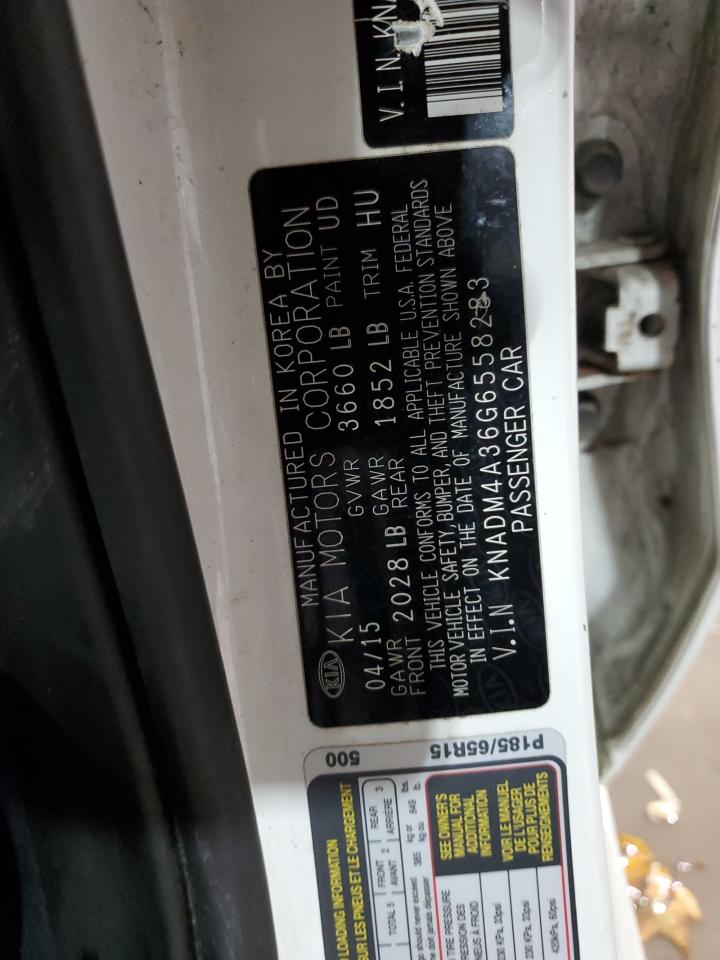 2016 Kia Rio Lx VIN: KNADM4A36G6558283 Lot: 92079545