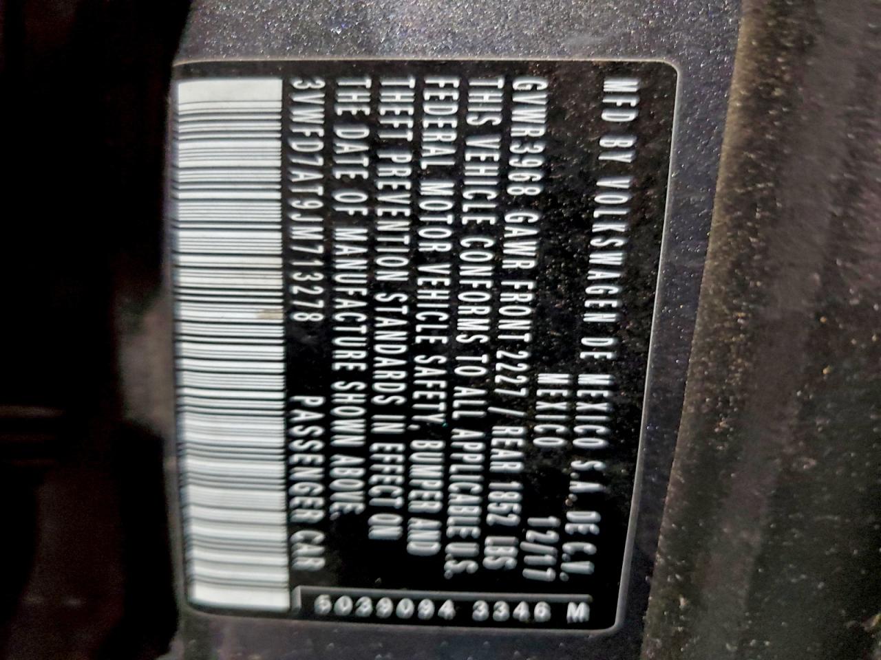 2018 Volkswagen Beetle S VIN: 3VWFD7AT9JM713278 Lot: 94495225