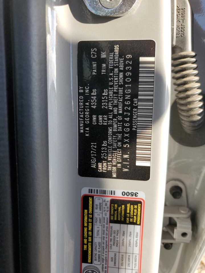 2022 Kia K5 Gt Line VIN: 5XXG64J26NG109329 Lot: 90940405