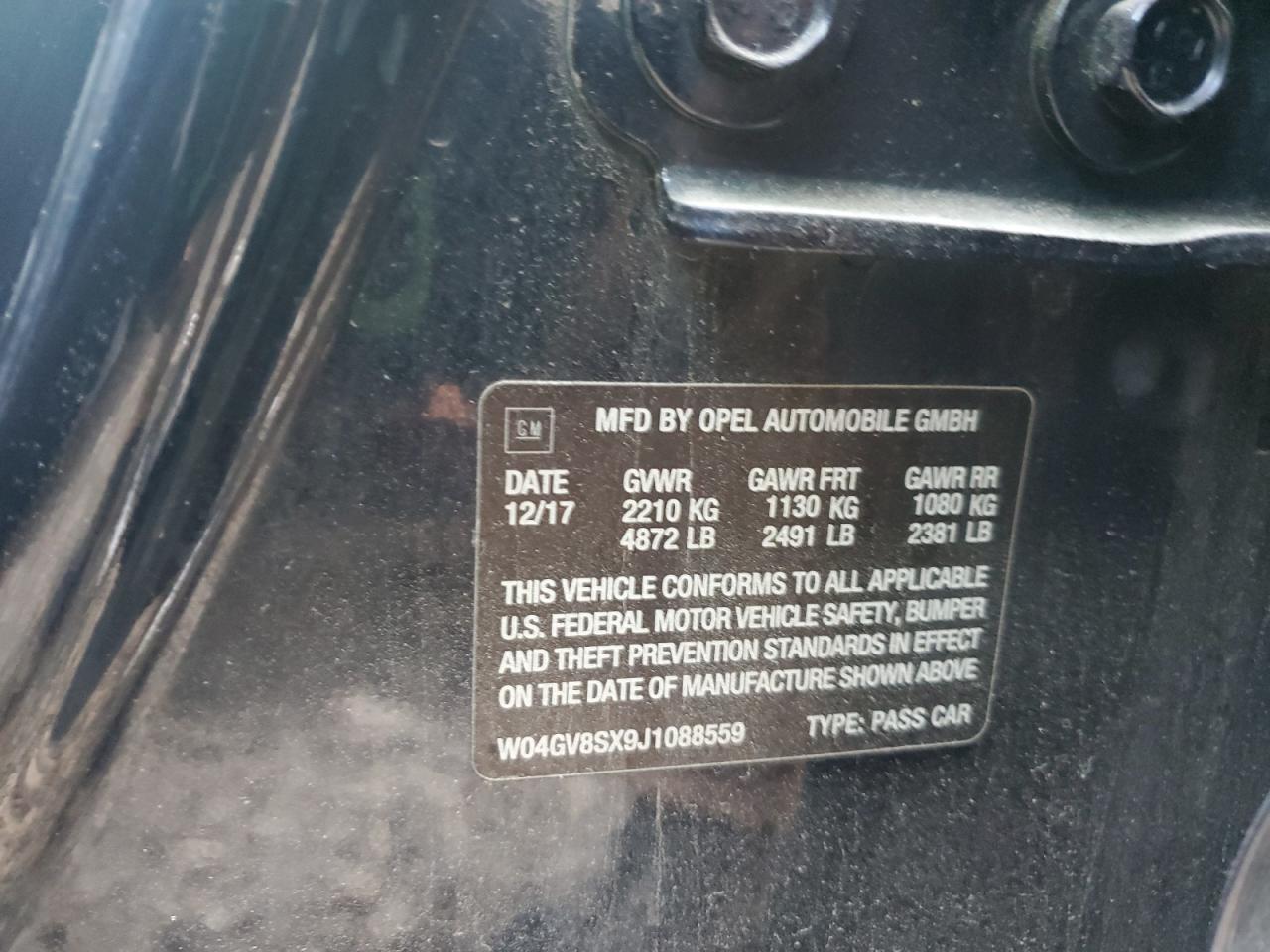 2018 Buick Regal Tourx Essence VIN: W04GV8SX9J1088559 Lot: 93140545