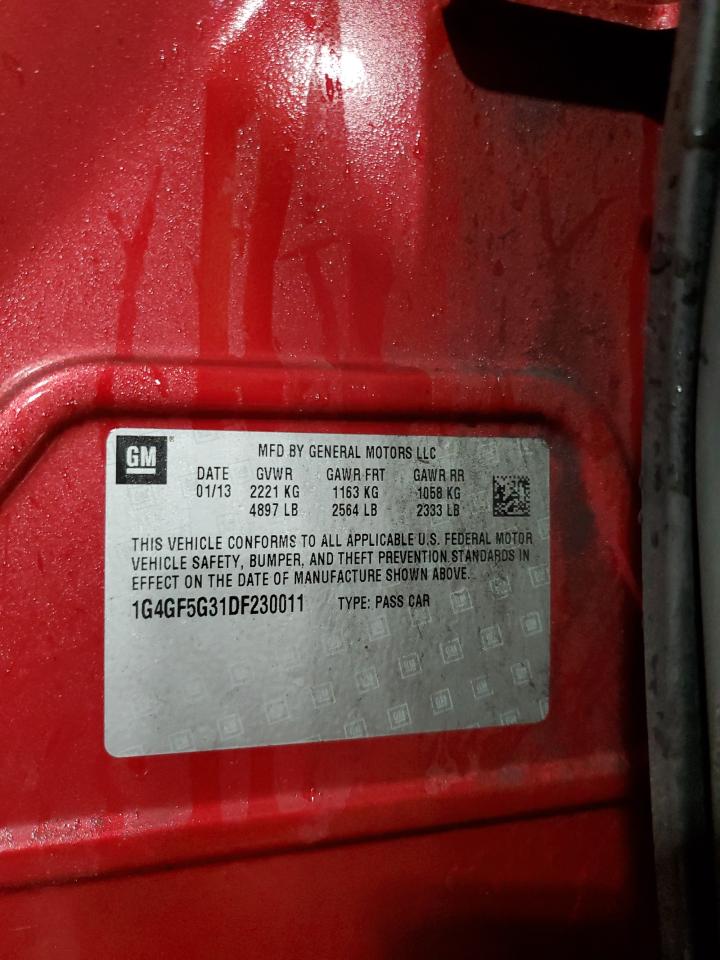 2013 Buick Lacrosse Premium VIN: 1G4GF5G31DF230011 Lot: 91642035