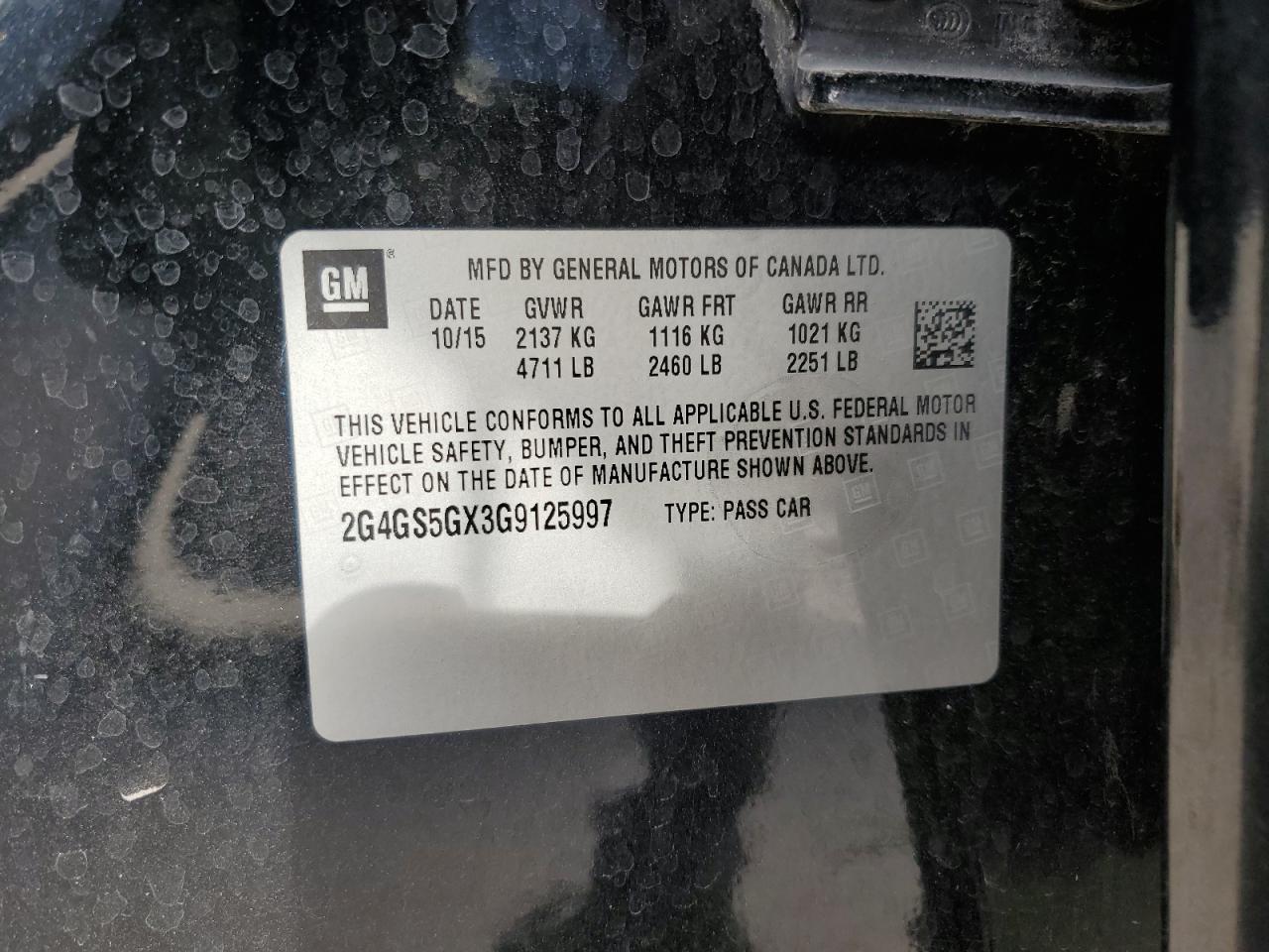 2016 Buick Regal Premium VIN: 2G4GS5GX3G9125997 Lot: 92121605