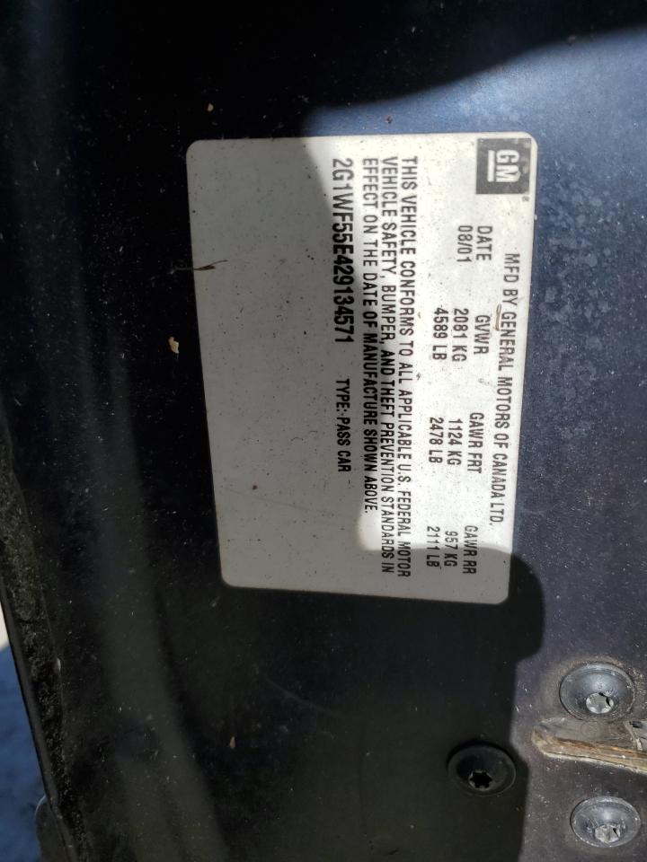 2002 Chevrolet Impala VIN: 2G1WF55E429134571 Lot: 91605395