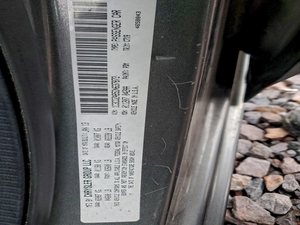 2013 Dodge Avenger Se VIN: 1C3CDZAB5DN637873 Lot: 93761775