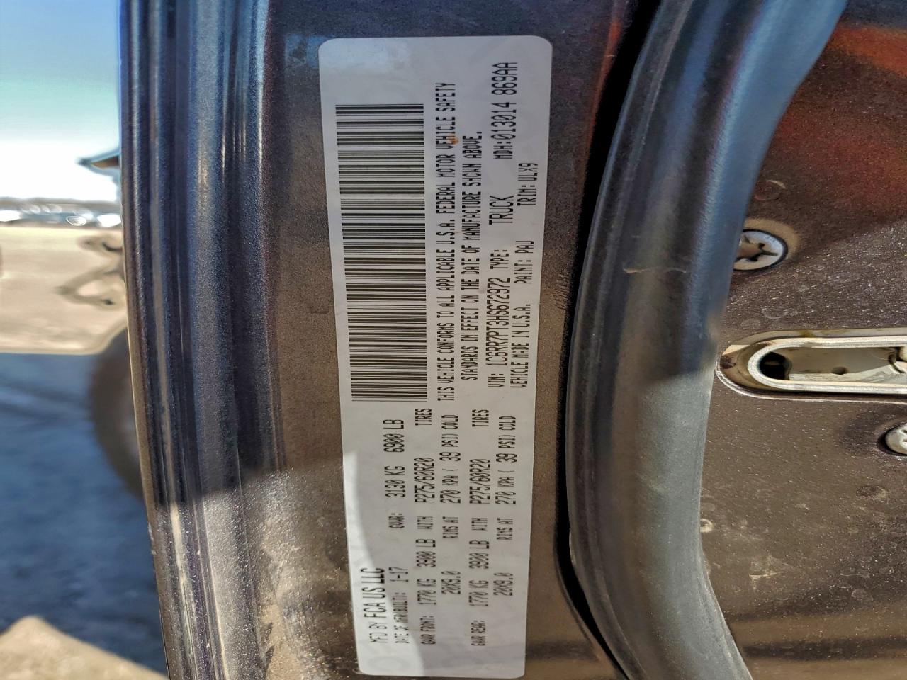 2017 Ram 1500 Longhorn VIN: 1C6RR7PT3HS672972 Lot: 93917875