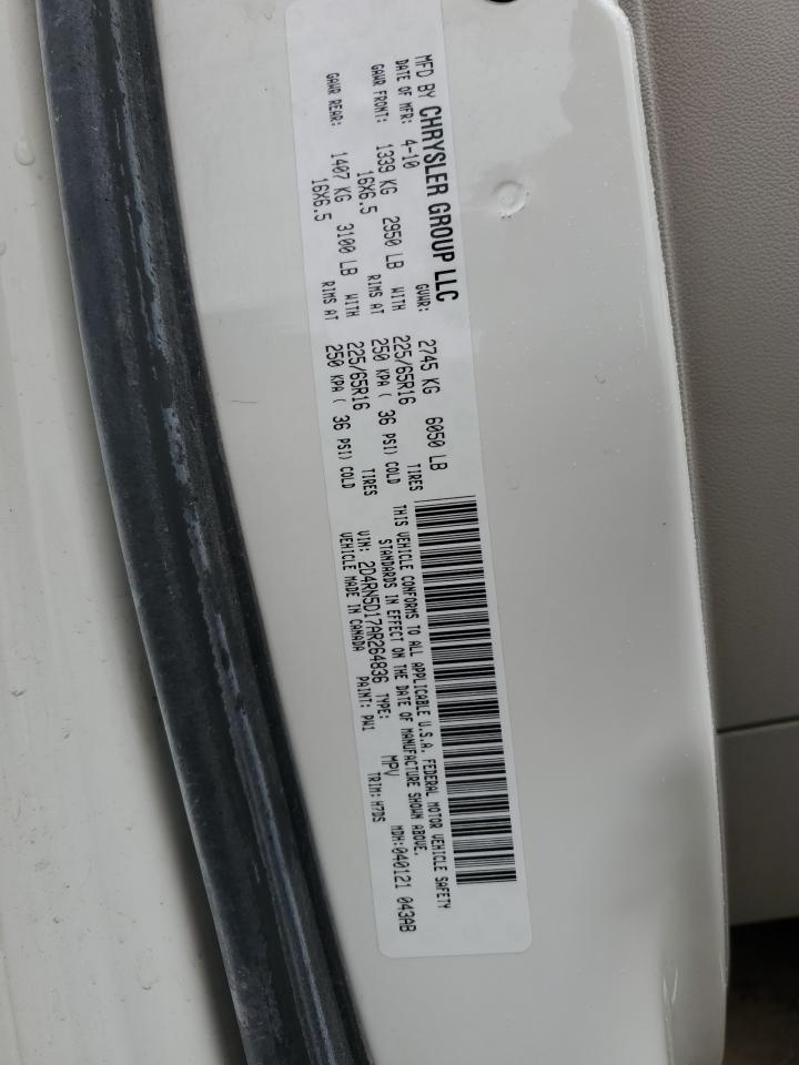 2010 Dodge Grand Caravan Sxt VIN: 2D4RN5D17AR264836 Lot: 93032455