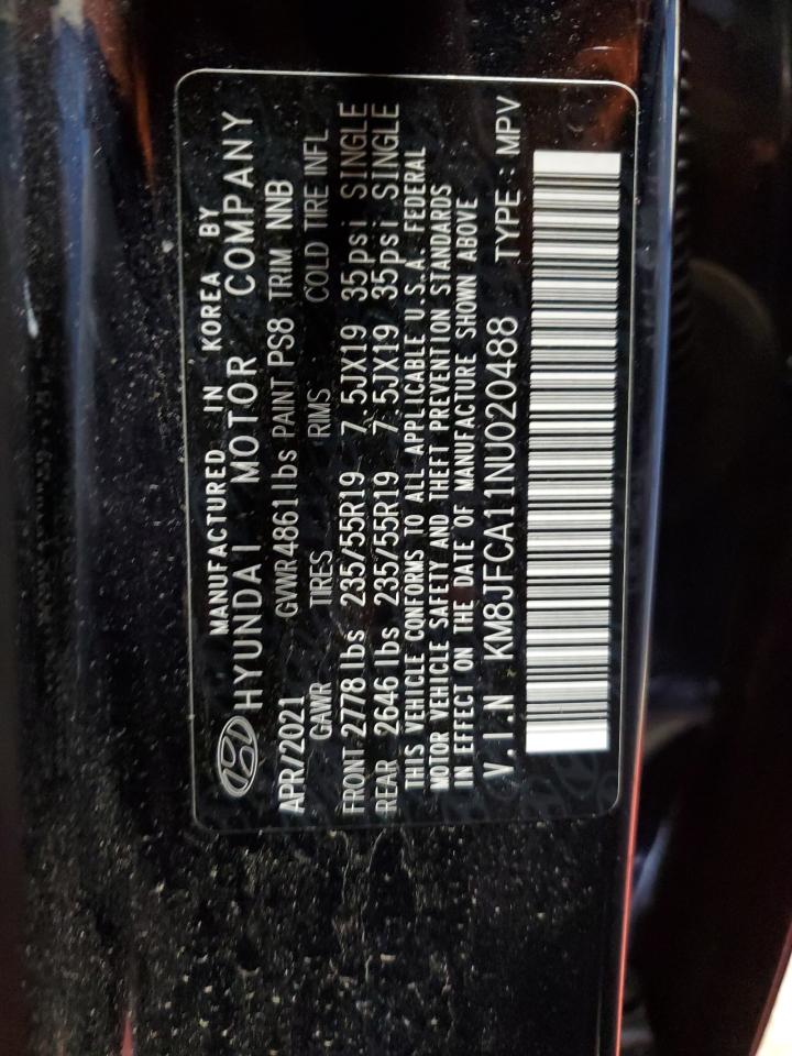 2022 Hyundai Tucson Sel Convenience VIN: KM8JFCA11NU020488 Lot: 90714595