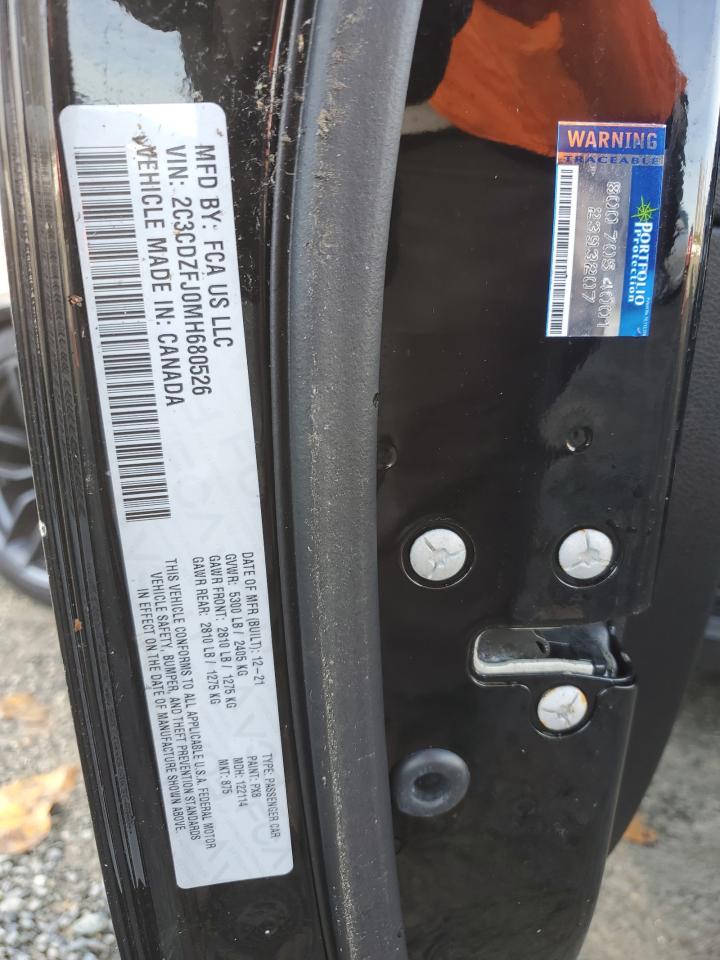 2021 Dodge Challenger R/T Scat Pack VIN: 2C3CDZFJ0MH680526 Lot: 91411235