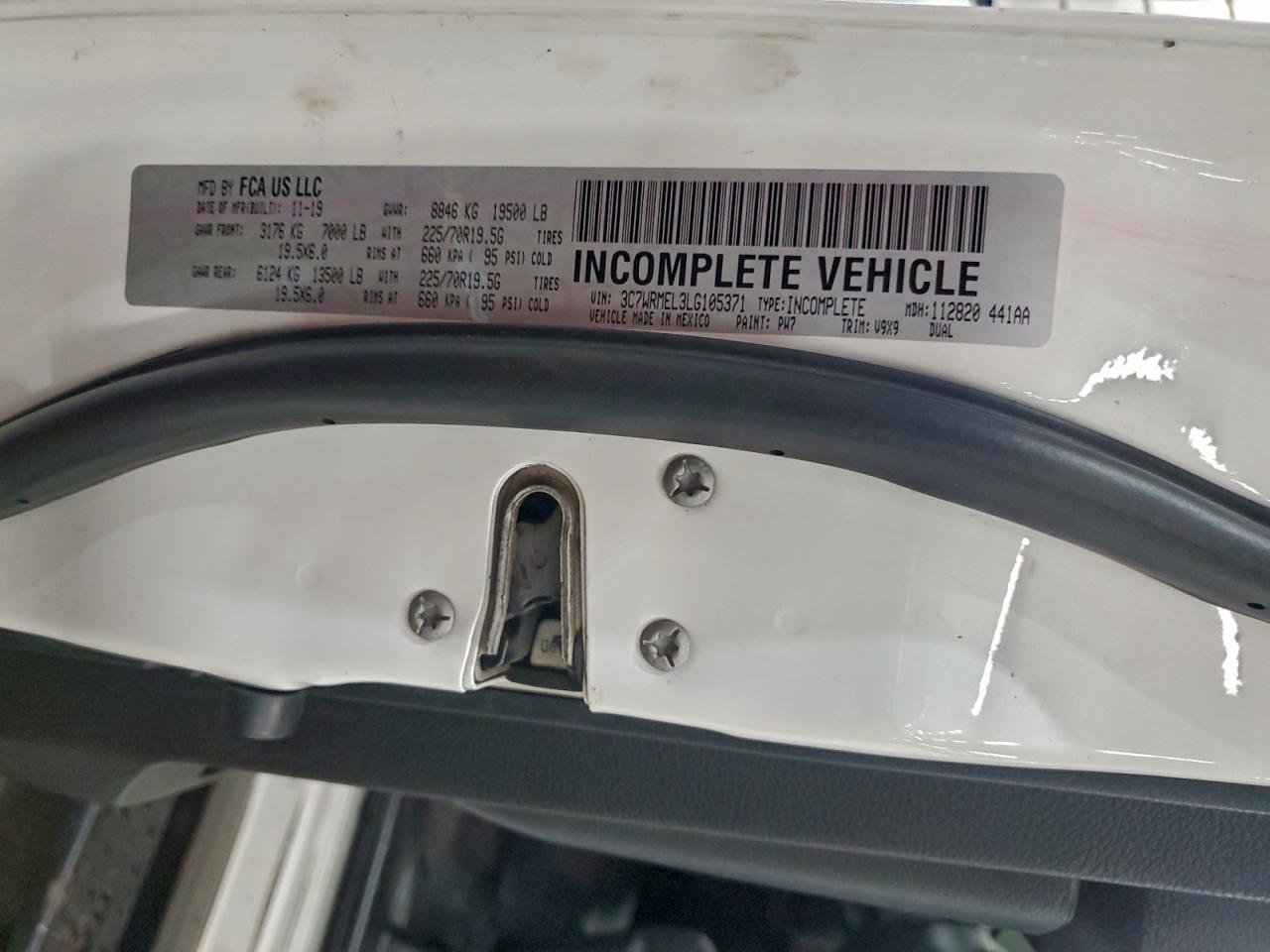 2020 Ram 5500 VIN: 3C7WRMEL3LG105371 Lot: 94948965