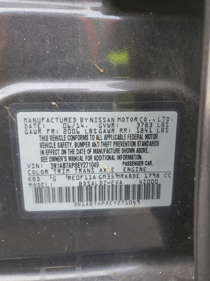 2014 Nissan Sentra S VIN: 3N1AB7AP8EY271049 Lot: 91679595