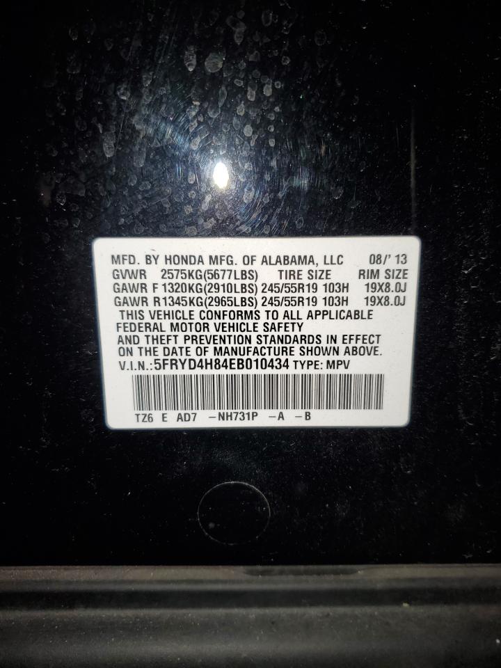 2014 Acura Mdx Advance VIN: 5FRYD4H84EB010434 Lot: 92166665