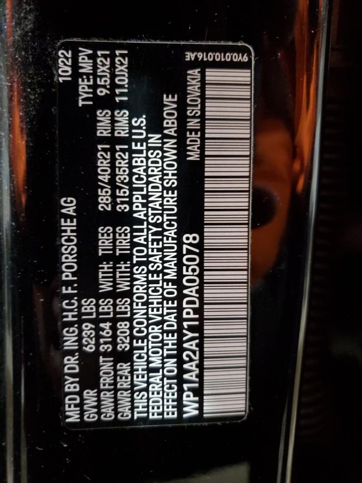 2023 Porsche Cayenne Base VIN: WP1AA2AY1PDA05078 Lot: 92079535