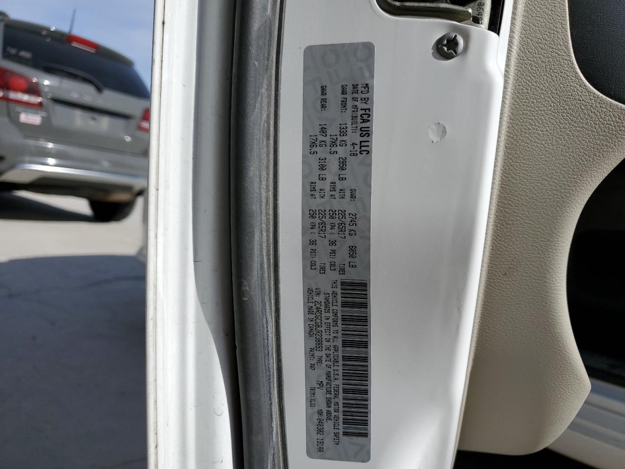 2018 Dodge Grand Caravan Sxt VIN: 2C4RDGCG8JR238893 Lot: 92384275