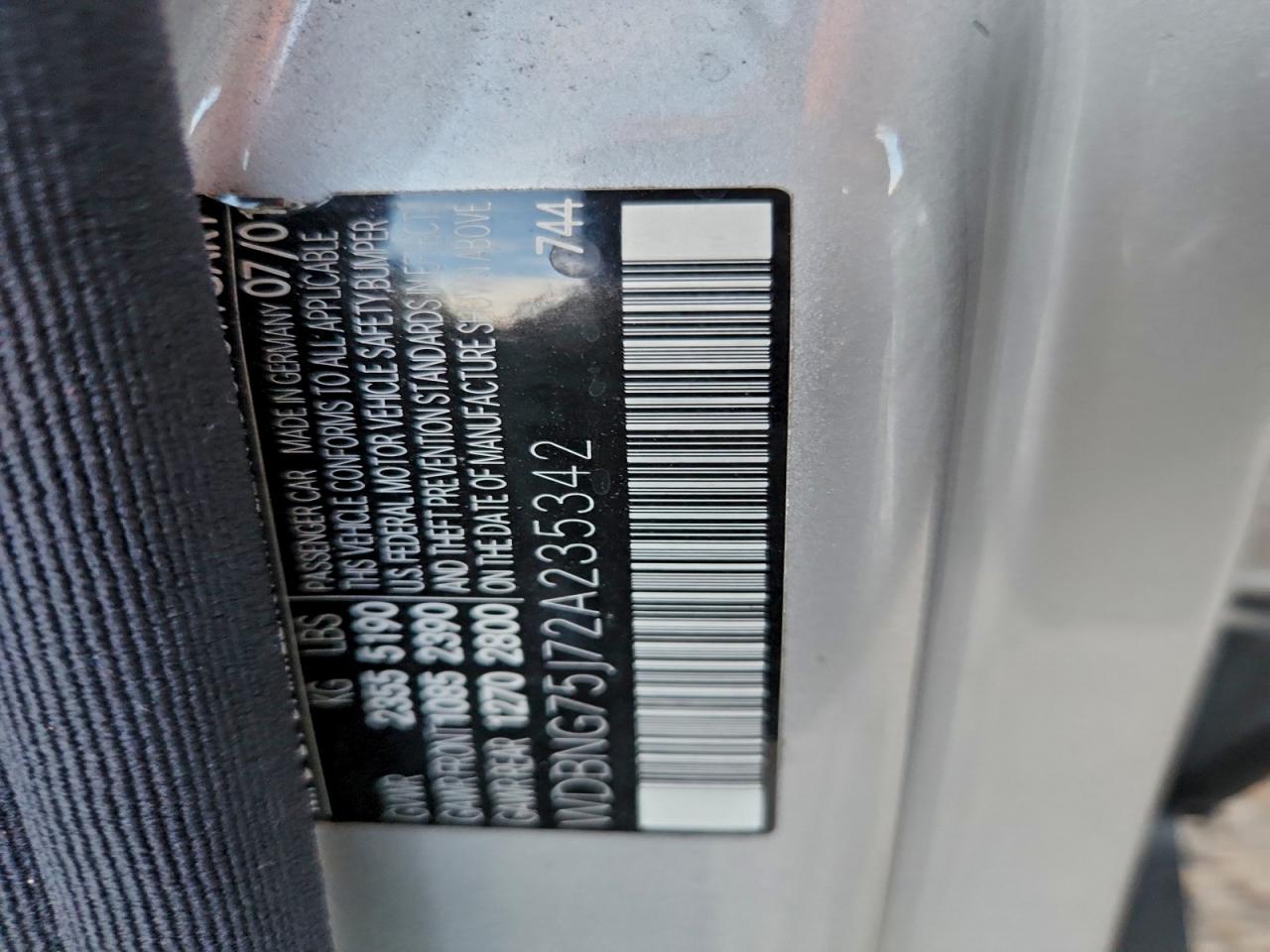 2002 Mercedes-Benz S 500 VIN: WDBNG75J72A235342 Lot: 93694765