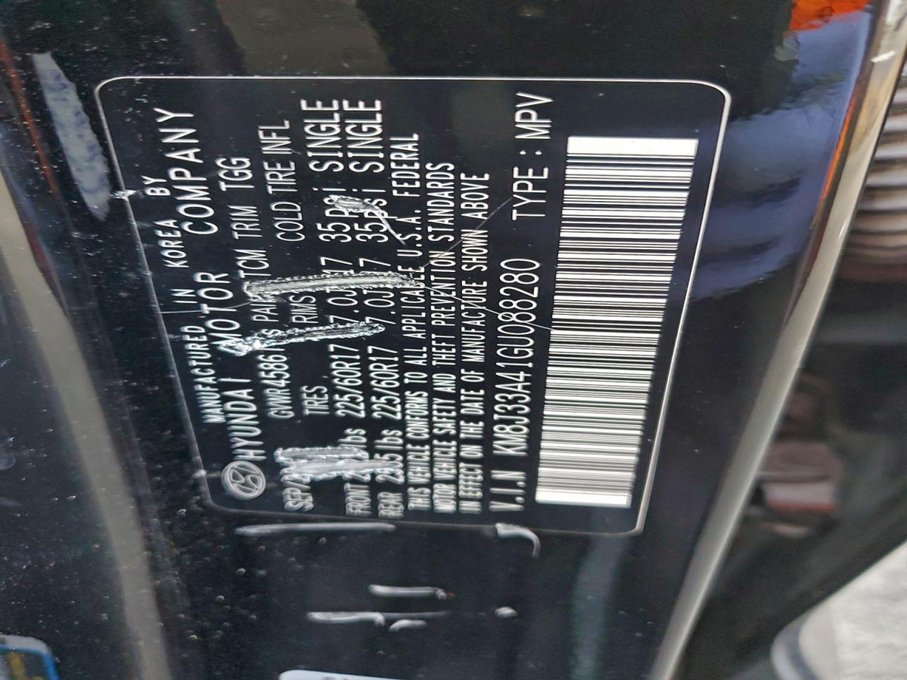 2016 Hyundai Tucson Limited VIN: KM8J33A41GU088280 Lot: 94202355