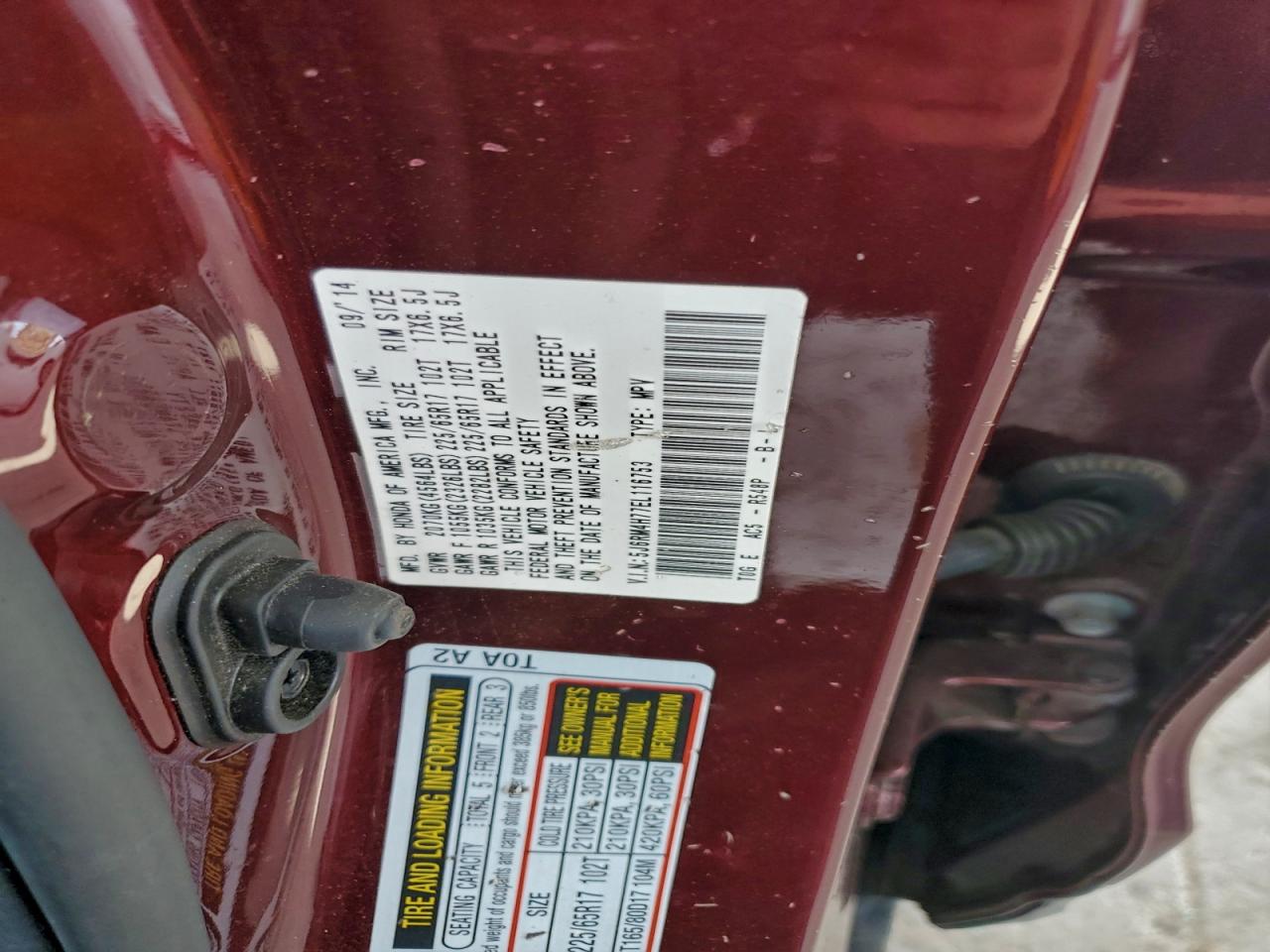 2014 Honda Cr-V Exl VIN: 5J6RM4H77EL116753 Lot: 94071745