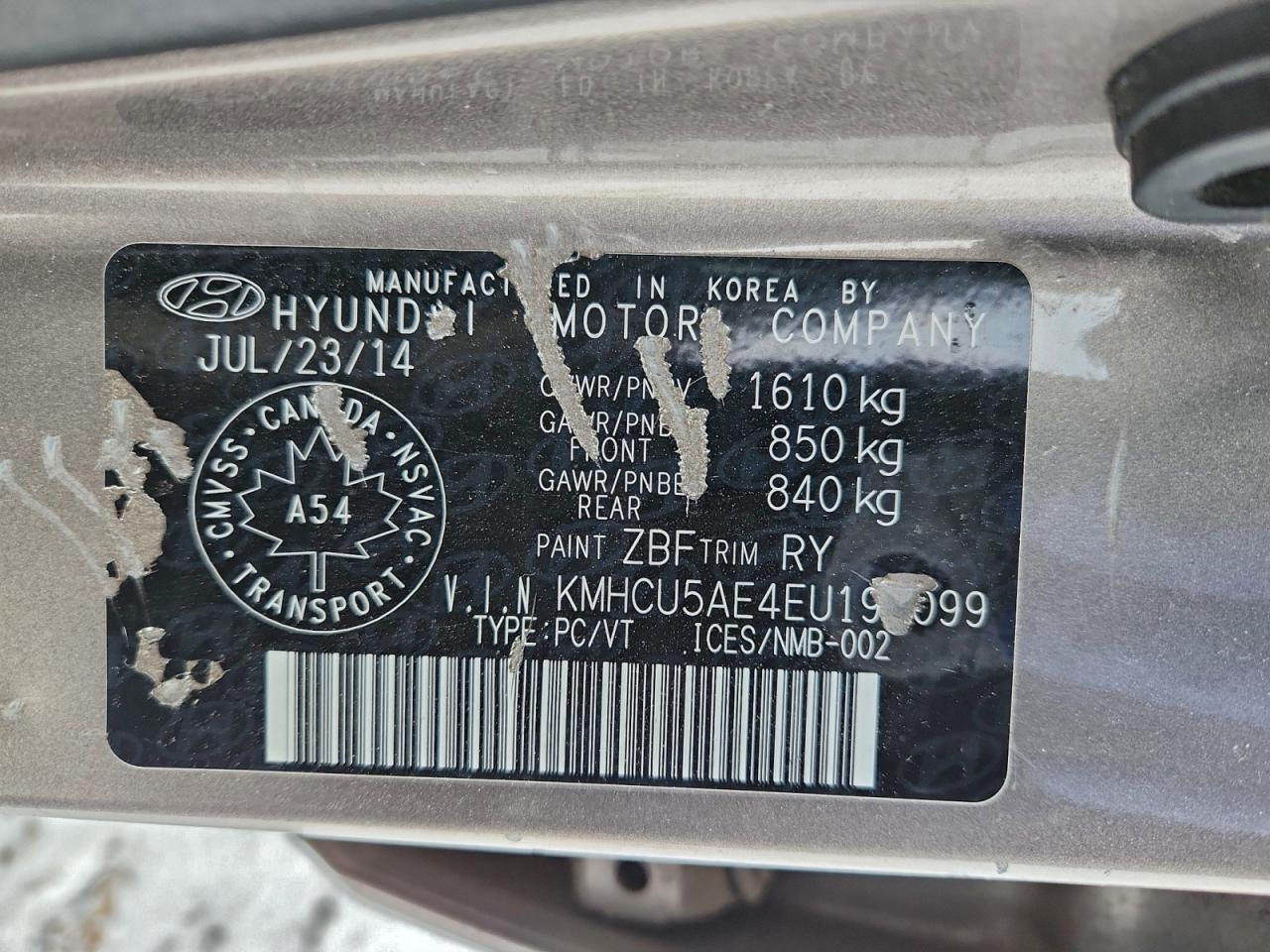 2014 Hyundai Accent Gls VIN: KMHCU5AE4EU191099 Lot: 94735205