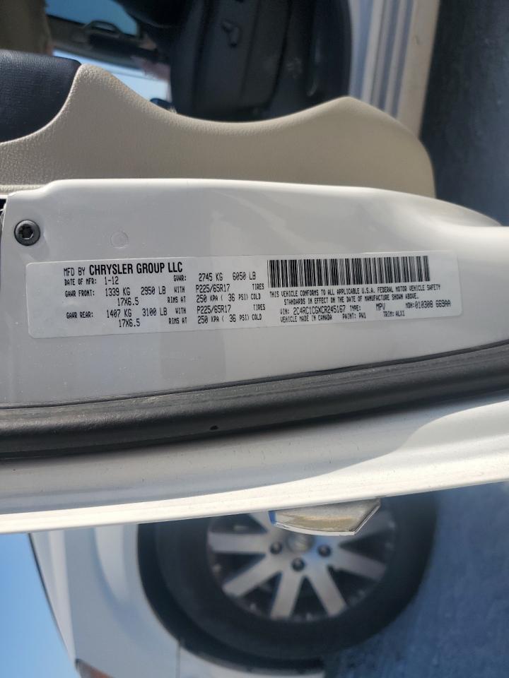 2012 Chrysler Town & Country Touring L VIN: 2C4RC1CGXCR245167 Lot: 92490745