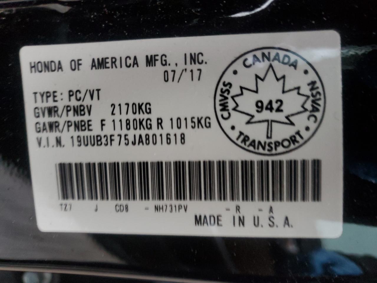 2018 Acura Tlx Advance VIN: 19UUB3F75JA801618 Lot: 91882115