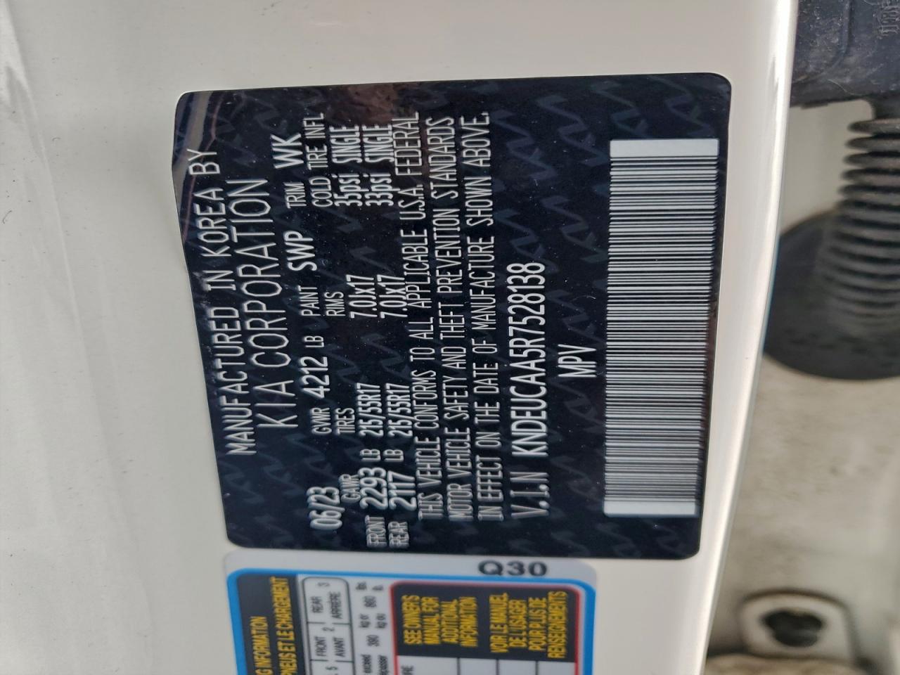 2024 Kia Seltos S VIN: KNDEUCAA5R7528138 Lot: 94346475