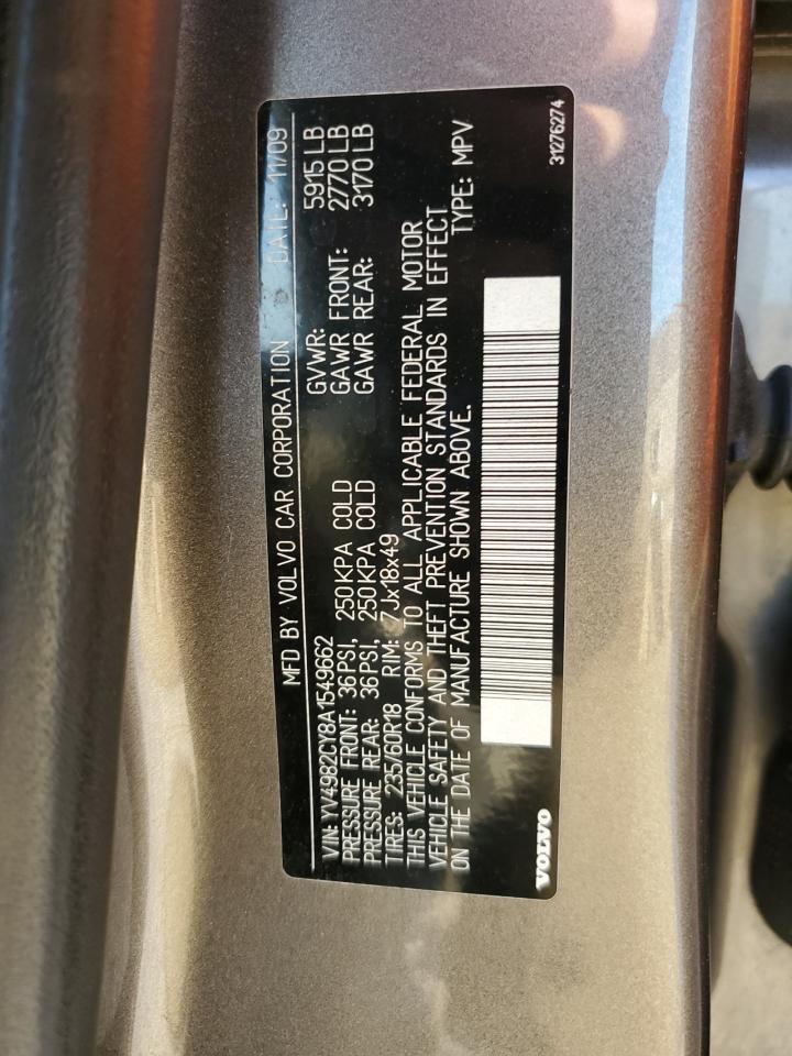 2010 Volvo Xc90 3.2 VIN: YV4982CY8A1549662 Lot: 92744545