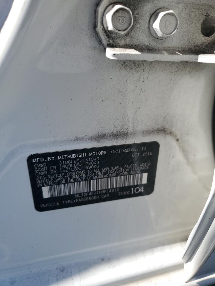 2017 Mitsubishi Mirage G4 Se VIN: ML32F4FJ1HHF14912 Lot: 91183305