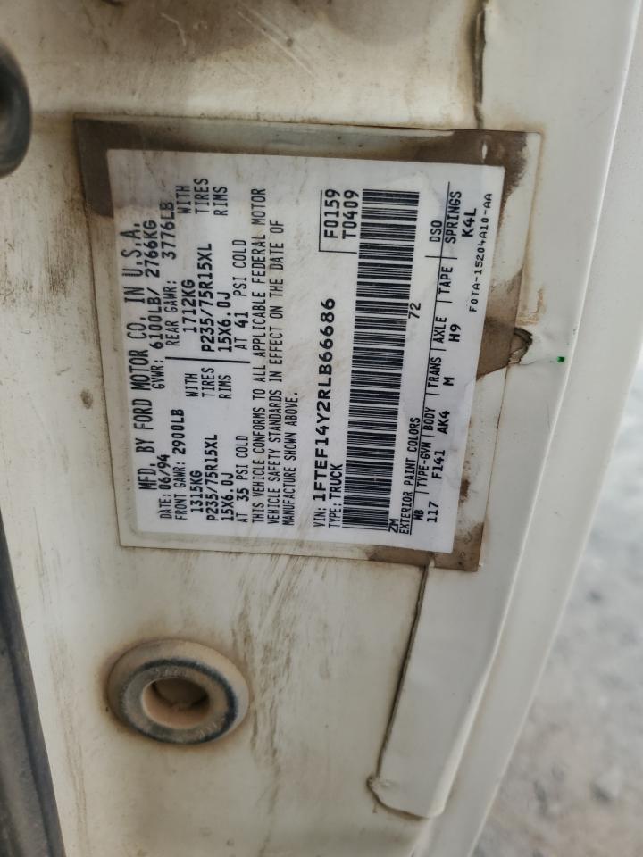 1994 Ford F150 VIN: 1FTEF14Y2RLB66686 Lot: 92347345