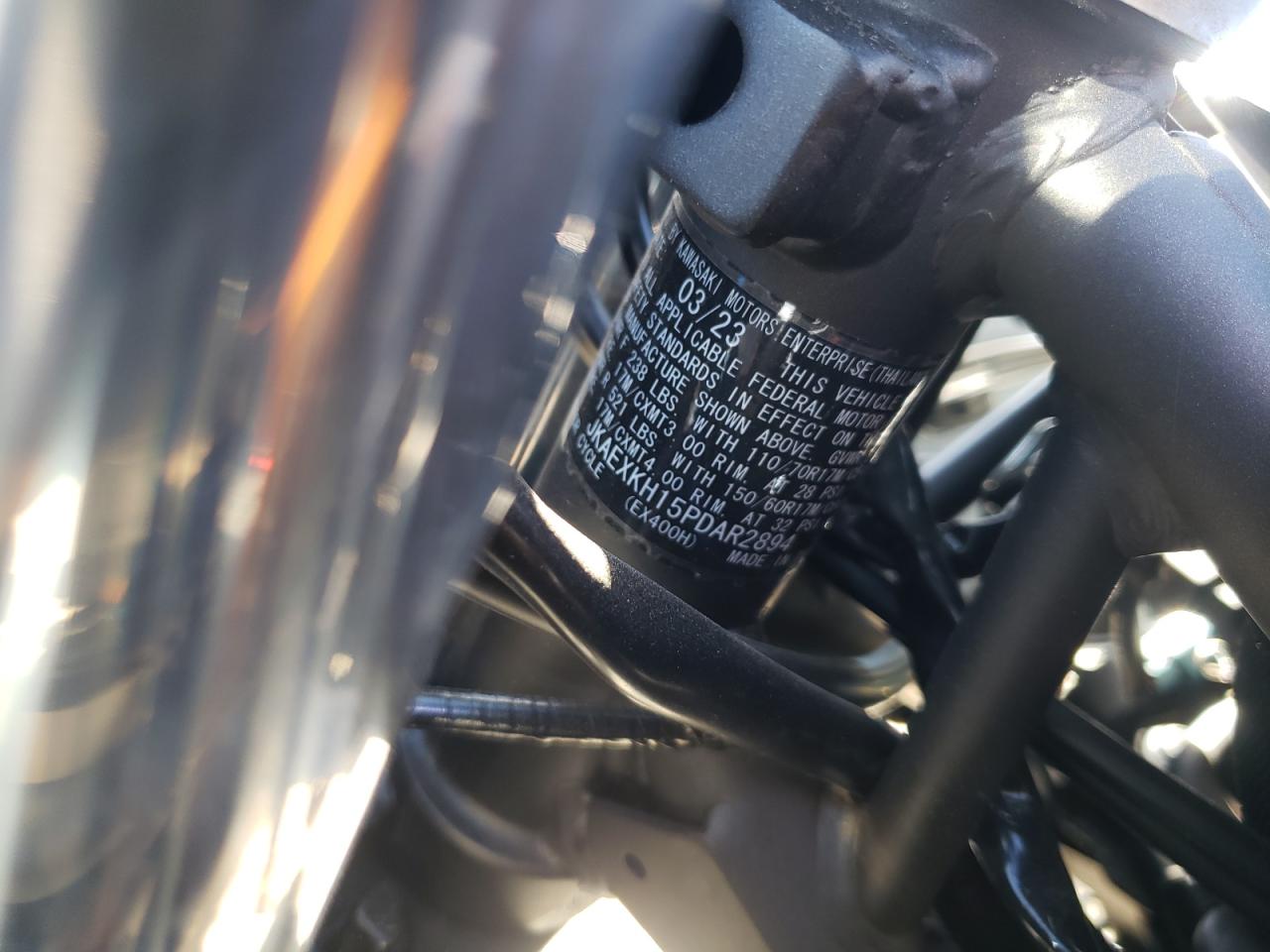 2023 Kawasaki Ex400 VIN: JKAEXKH15PDAR2894 Lot: 90795505