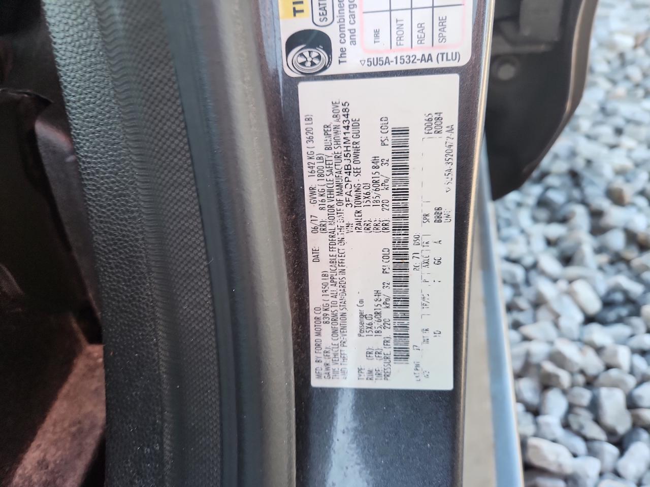 2017 Ford Fiesta Se VIN: 3FADP4BJ5HM143485 Lot: 92284235