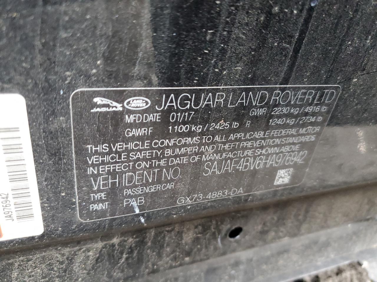 2017 Jaguar Xe R - Sport VIN: SAJAF4BV6HA976942 Lot: 92414895