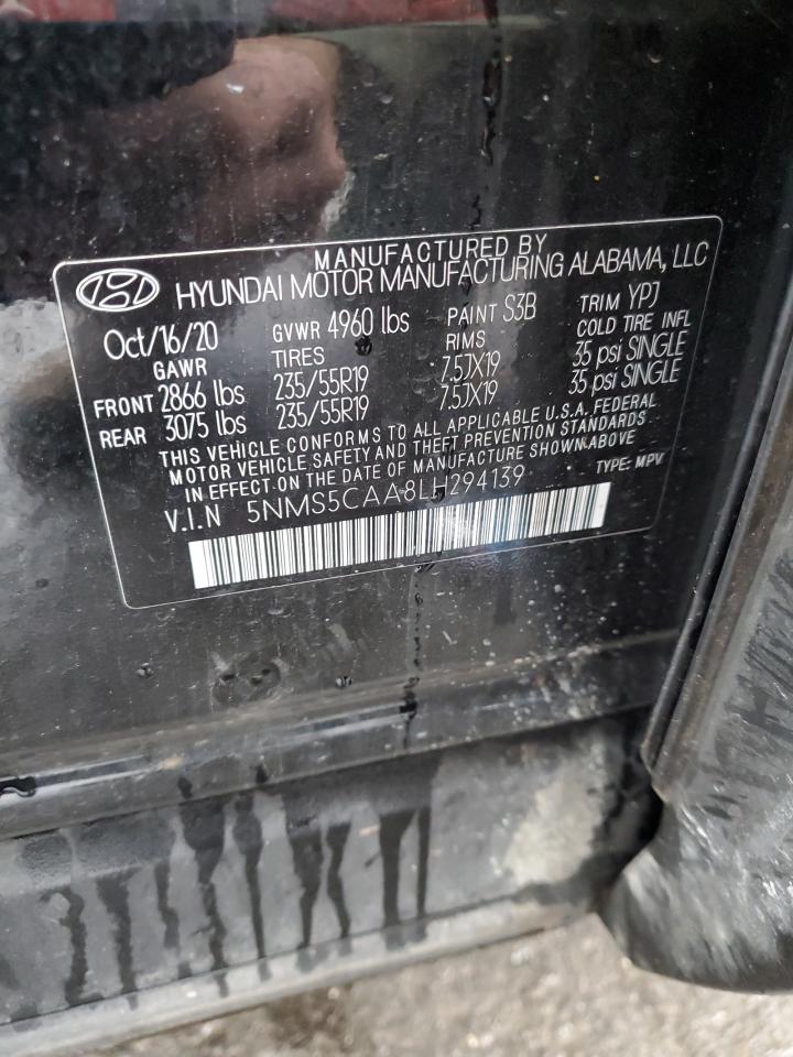 2020 Hyundai Santa Fe Limited VIN: 5NMS5CAA8LH294139 Lot: 93726345