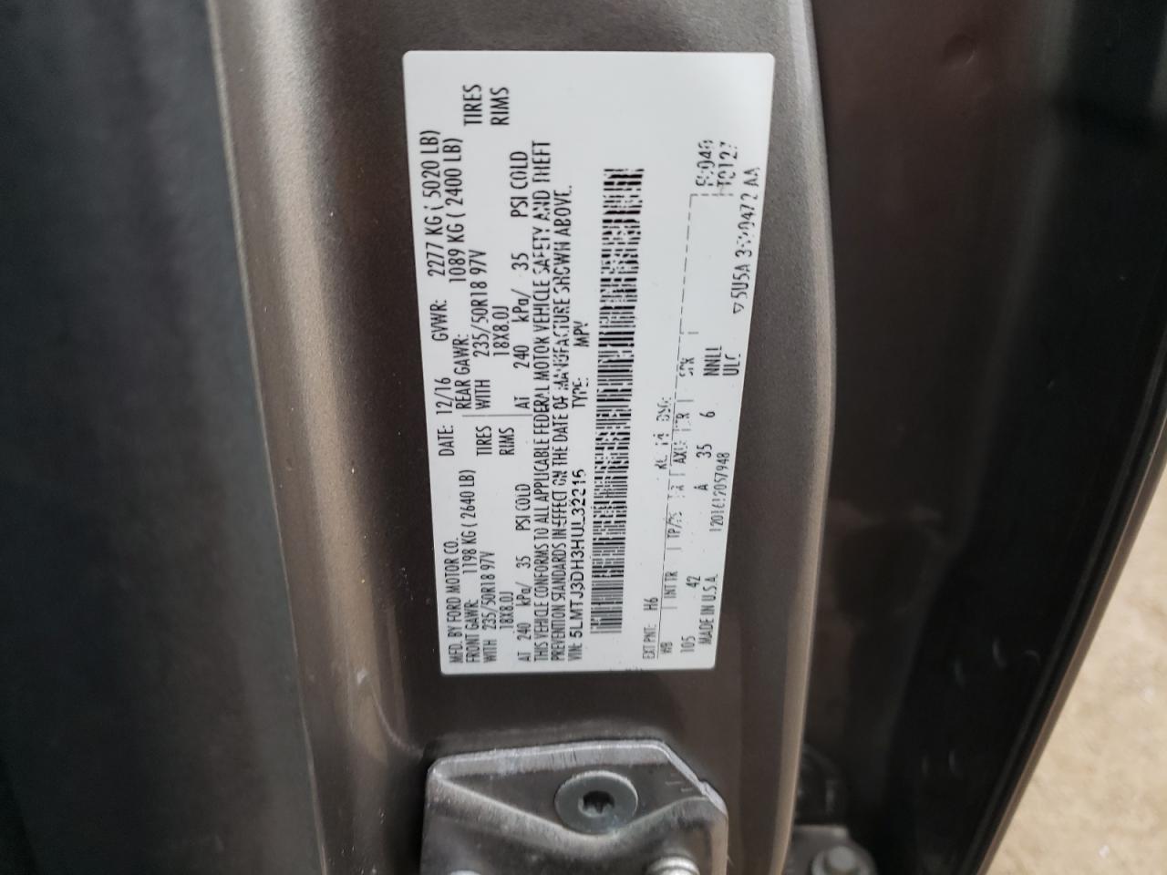 2017 Lincoln Mkc Reserve VIN: 5LMTJ3DH3HUL32216 Lot: 93844405