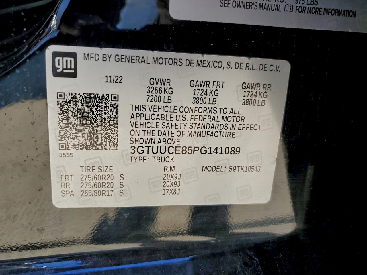 2023 GMC Sierra K1500 Elevation VIN: 3GTUUCE85PG141089 Lot: 94344925