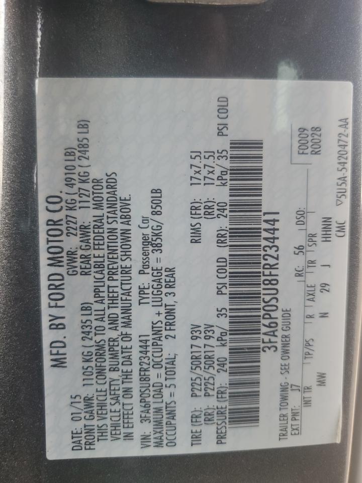 2015 Ford Fusion Titanium Phev VIN: 3FA6P0SU8FR234441 Lot: 92409775