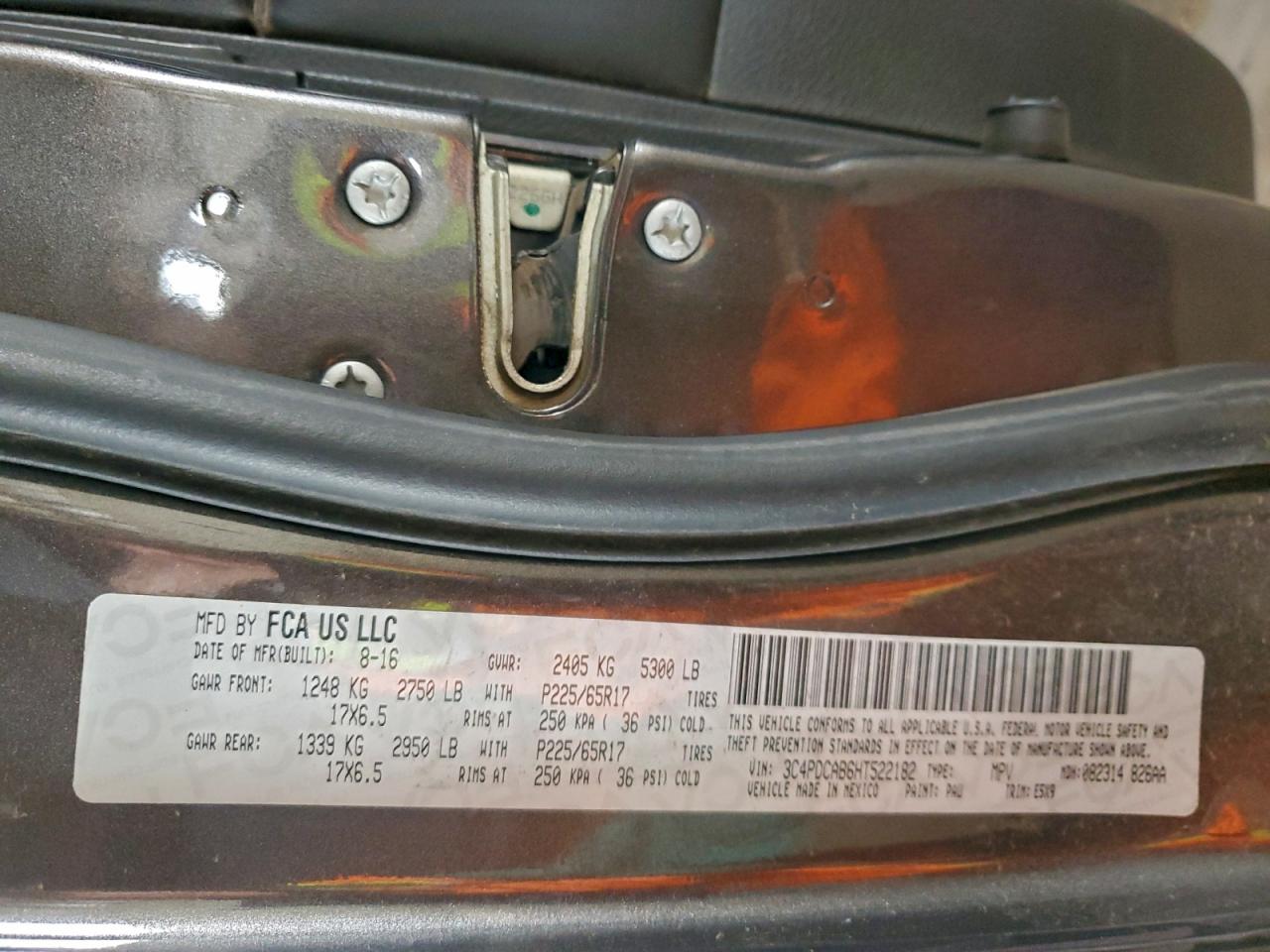 2017 Dodge Journey Se VIN: 3C4PDCAB6HT522182 Lot: 94117075