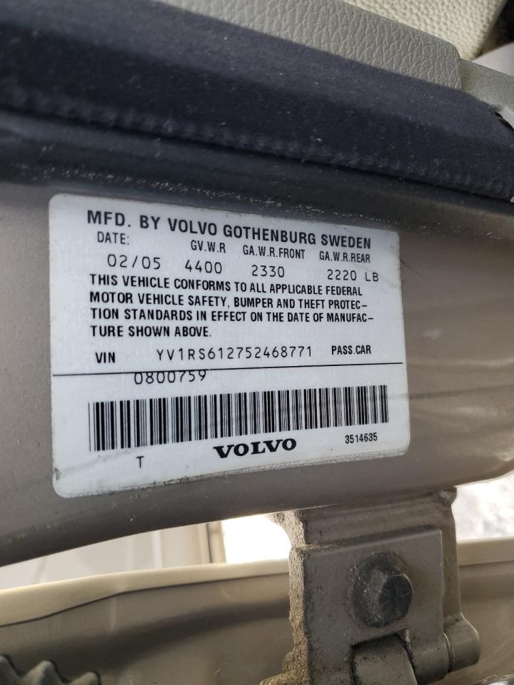 2005 Volvo S60 VIN: YV1RS612752468771 Lot: 93082975