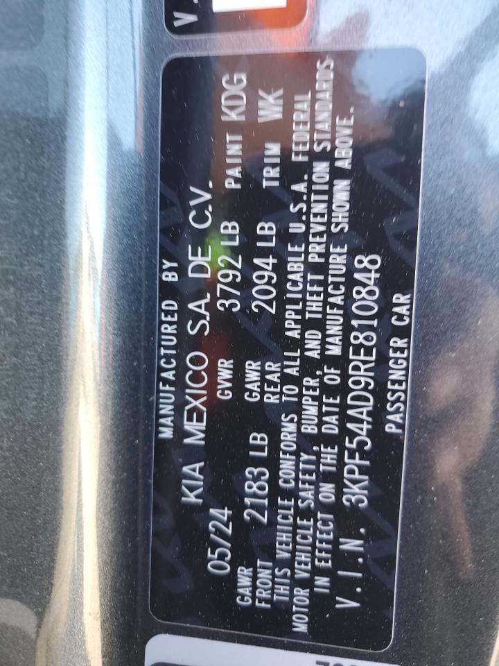 2024 Kia Forte Gt Line VIN: 3KPF54AD9RE810848 Lot: 91509745