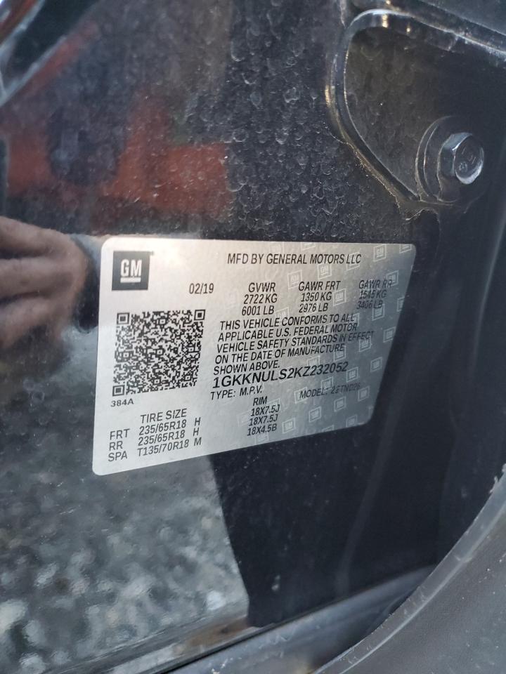 2019 GMC Acadia Slt-1 VIN: 1GKKNULS2KZ232052 Lot: 92008905